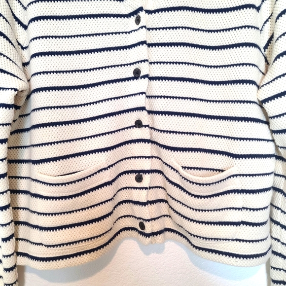 MADEWELL Striped Button-Front Collared Knit Cardigan - Picture 12 of 12